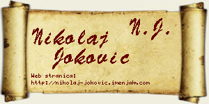 Nikolaj Joković vizit kartica